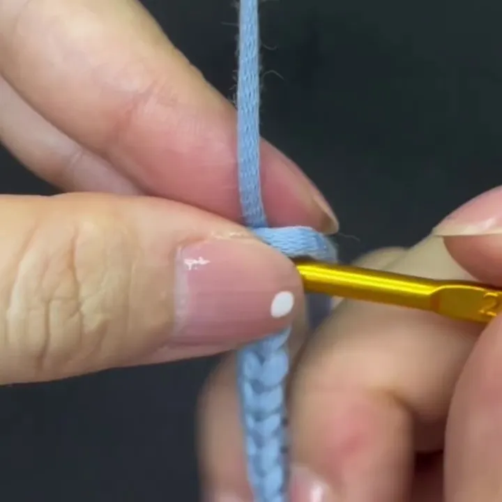 Bring the yarn tail over the hook.