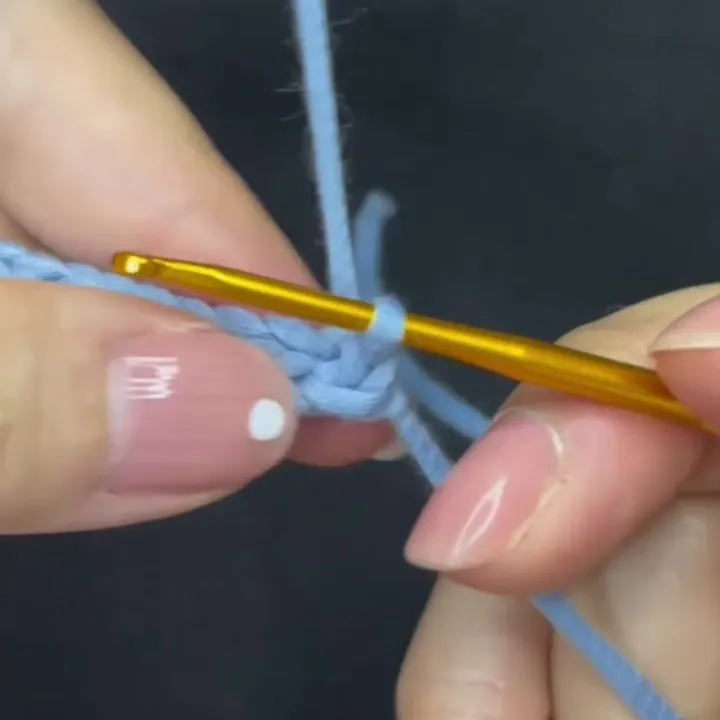 Continue working slip stitches around the foundation chain until you reach the last stitch.