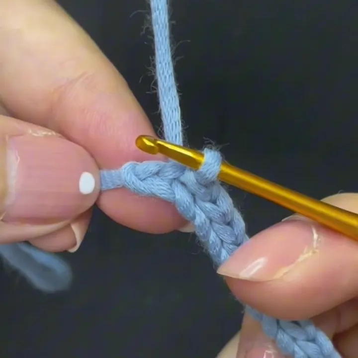 For the second row, work slip stitches all the way to the last stitch.