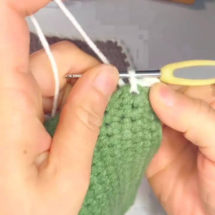 Insert your hook into the next stitch, then make one slip stitch. Insert your hook into the next stitch, then make one slip stitch.