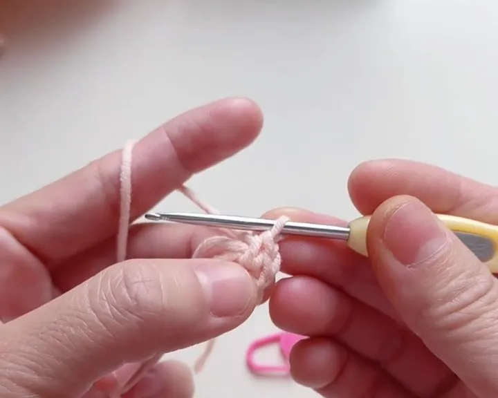 Make two single crochets in the same stitch. Make two single crochets in the same stitch.