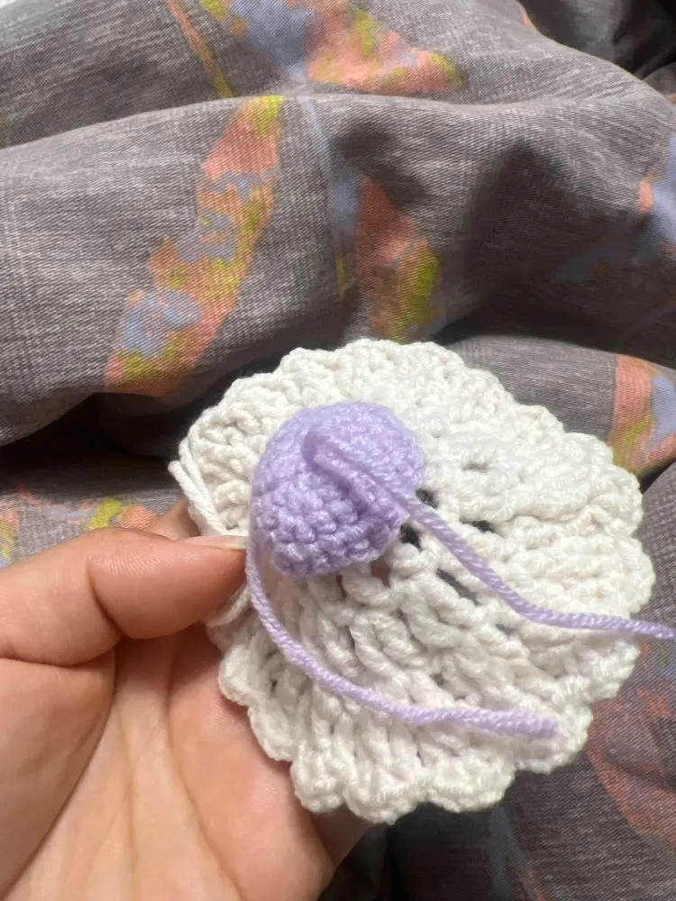 How to Crochet a Mini Shuttlecock Keychain (Easy Beginner Pattern) 6 crochet shuttlecock feather section larger than expected due to extra increases